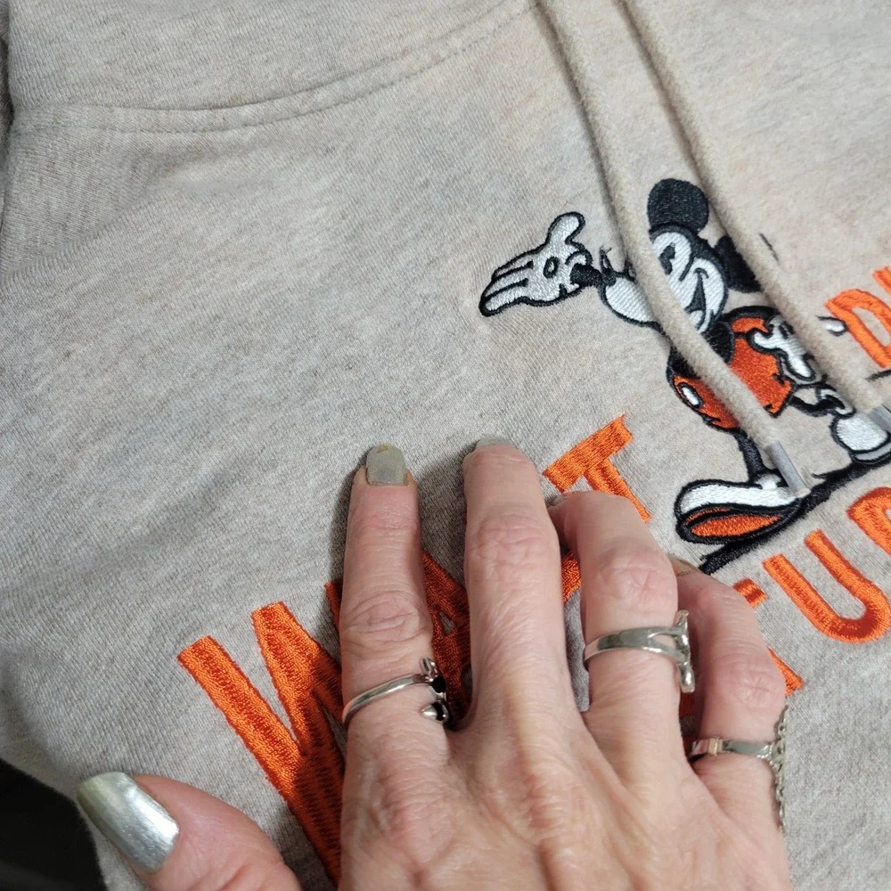 Walt Disney Studios Disney 100‎ Mickey Mouse Hoodie Sweatshirt Mens S *FLAW - Picture 6 of 10